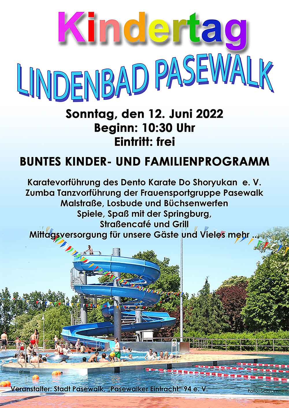 Pasewalk: Buntes Kinder- und Familienfest im Lindenbadadminam 2. Jun 2022 um 08:38 Uecker Randow
