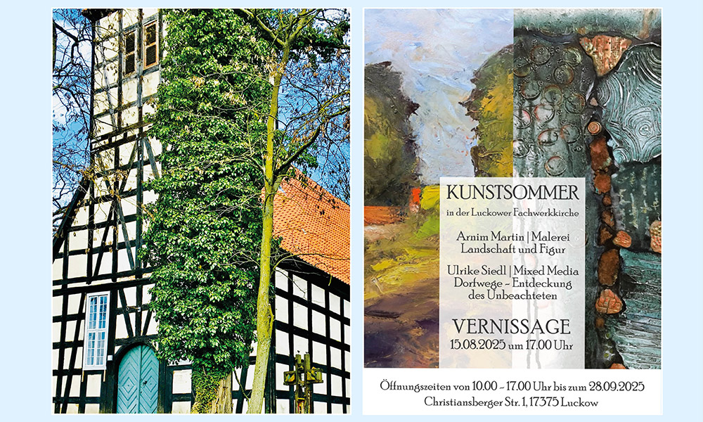 Kunstsommer in Luckow: Vernissage am 15. August