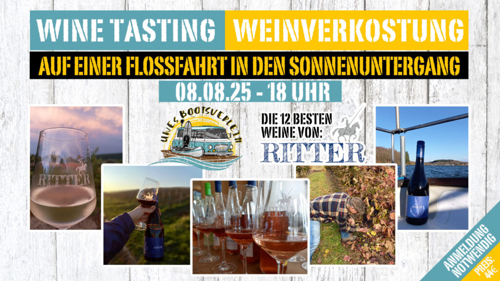 Weingenuss auf dem Wasser: Floßfahrt mit Verkostung der besten Weine