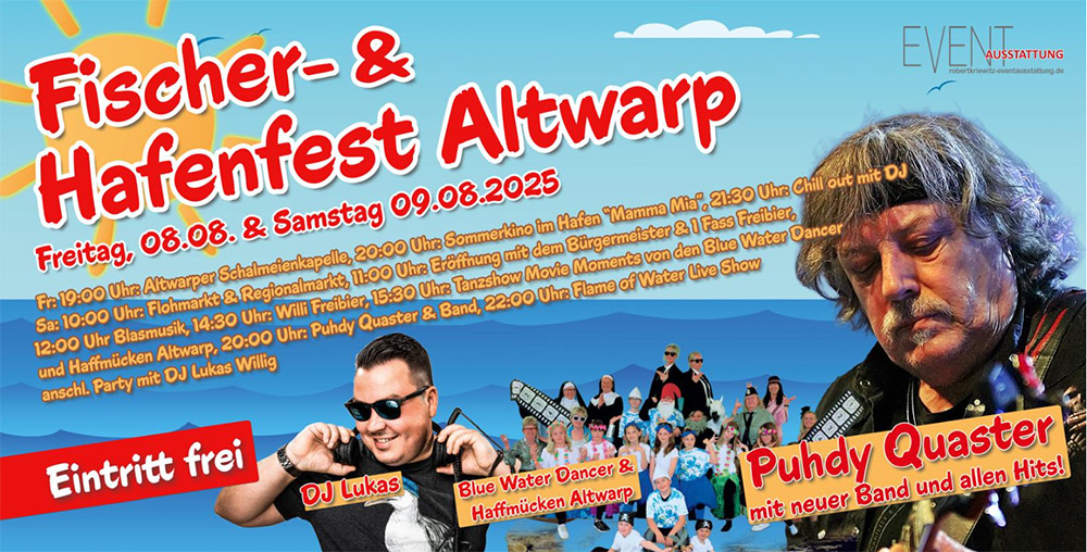 Fischer- und Hafenfest in Altwarp: Von Wasserfontänen bis Puhdy Quaster