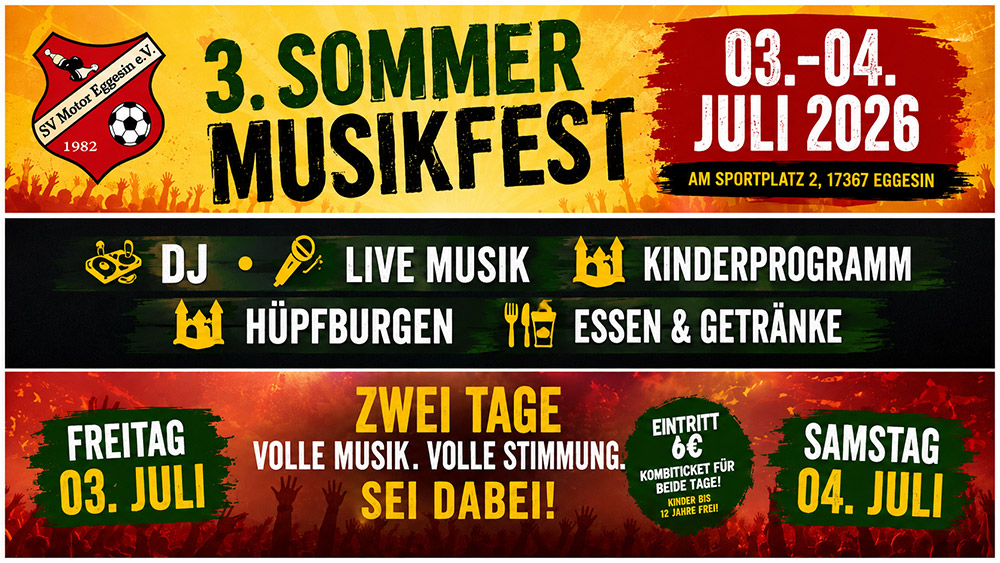 Musik, Party und Familienspaß: Der SV Motor Eggesin lädt ein